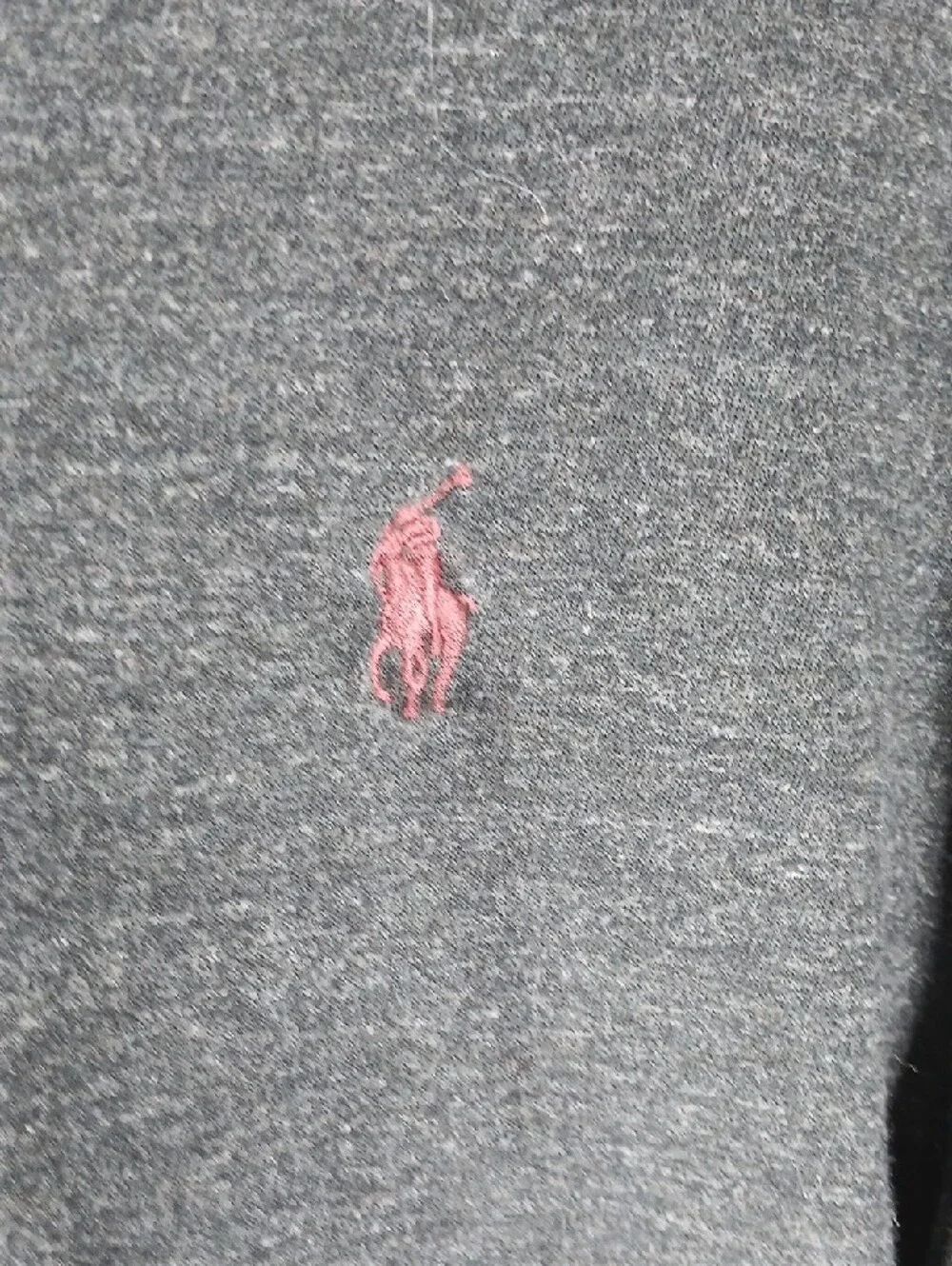 Polo by Ralph Lauren Charcoal Heather Long-Sleeve Crew Tee with Maroon Pony